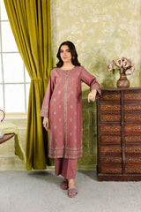Hira Roomi 2Pc - Embroidered Winter Cotton Dress