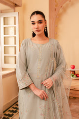 Katherine 3Pc - Embroidered Winter Cotton Dress