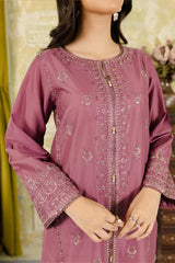 Hira Roomi 2Pc - Embroidered Winter Cotton Dress