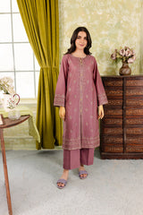 Hira Roomi 2Pc - Embroidered Winter Cotton Dress