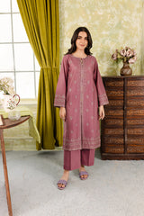 Hira Roomi 2Pc - Embroidered Winter Cotton Dress