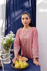 Pink Lily 2Pc - Embroidered Winter Cotton Dress