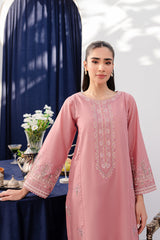 Pink Lily 2Pc - Embroidered Winter Cotton Dress