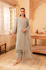 Katherine 3Pc - Embroidered Winter Cotton Dress