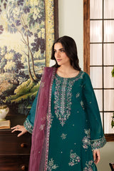 Greenberg 3Pc - Embroidered Winter Cotton Dress
