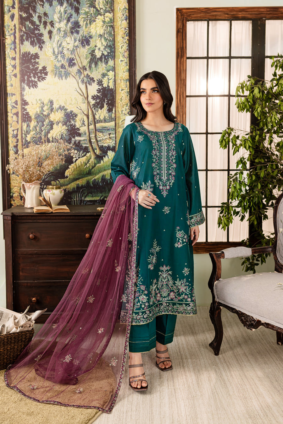 Greenberg 3Pc - Embroidered Pima Lawn Dress Aizalzara.pk Greenberg 3Pc - Embroidered Pima Lawn Dress Aizalzara.pk
