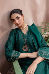 Zink Pine 3Pc - Embroidered Winter Cotton Dress