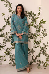 Hooria 2Pc - Embroidered Sharara Pima Lawn Pret