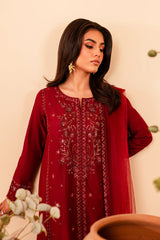 Turkish 3Pc - Embroidered Winter Cotton Stitched Dress