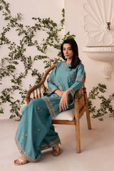Hooria 2Pc - Embroidered Sharara Pima Lawn Pret
