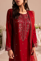 ZARA 3Pc - Embroidered Pima Lawn Dress