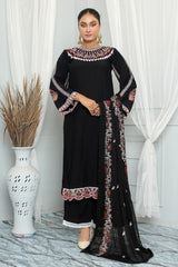 AROOB BLACK 3PC SUMMER VISCOSE