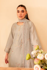 Katherine 3Pc - Embroidered Winter Cotton Dress