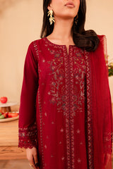 Turkish 3Pc - Embroidered Winter Cotton Stitched Dress