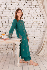 Eyana 2Pc - Embroidered Winter Cotton Dress