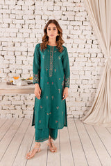 Eyana 2Pc - Embroidered Winter Cotton Dress
