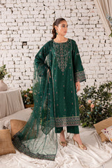 Orion 3Pc - Embroidered Winter Cotton Dress