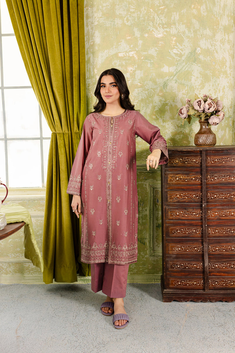 Hira Roomi 2Pc - Embroidered Winter Cotton Dress