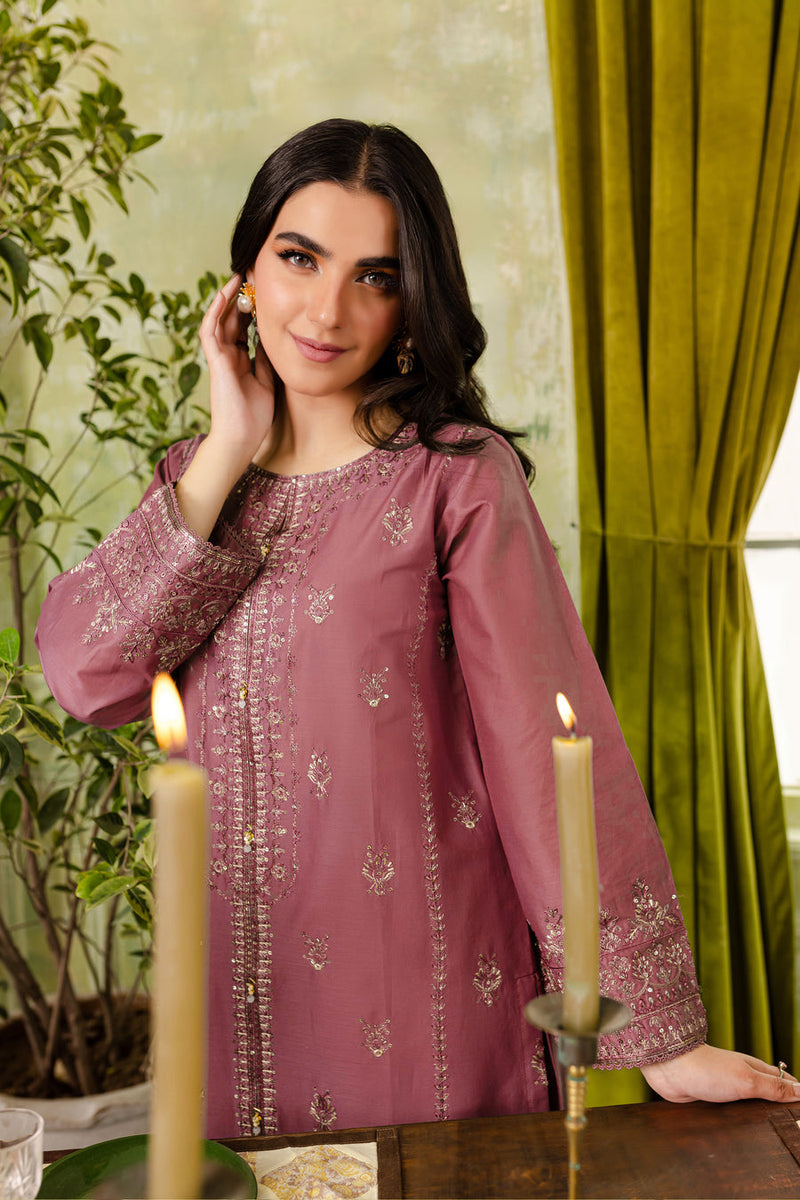 Hira Roomi 2Pc - Embroidered Winter Cotton Dress