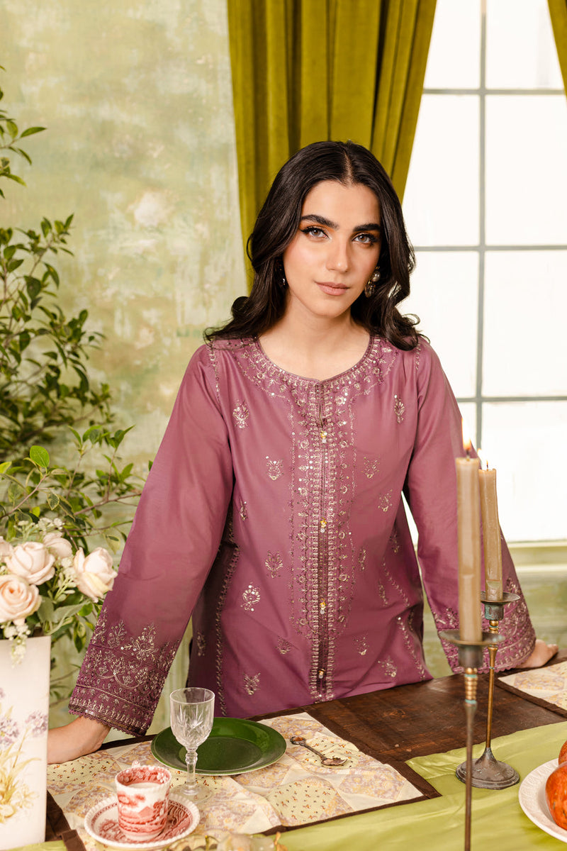 Hira Roomi 2Pc - Embroidered Winter Cotton Dress