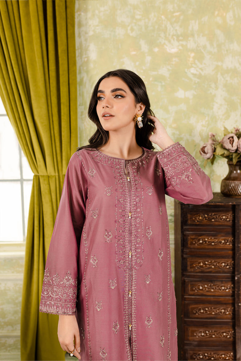Hira Roomi 2Pc - Embroidered Winter Cotton Dress