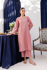 Pink Lily 2Pc - Embroidered Winter Cotton Dress