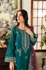Greenberg 3Pc - Embroidered Winter Cotton Dress