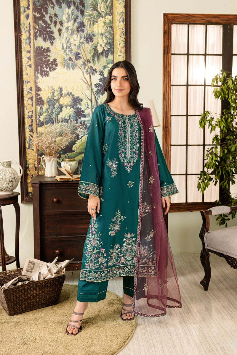 Greenberg 3Pc - Embroidered Winter Cotton Dress