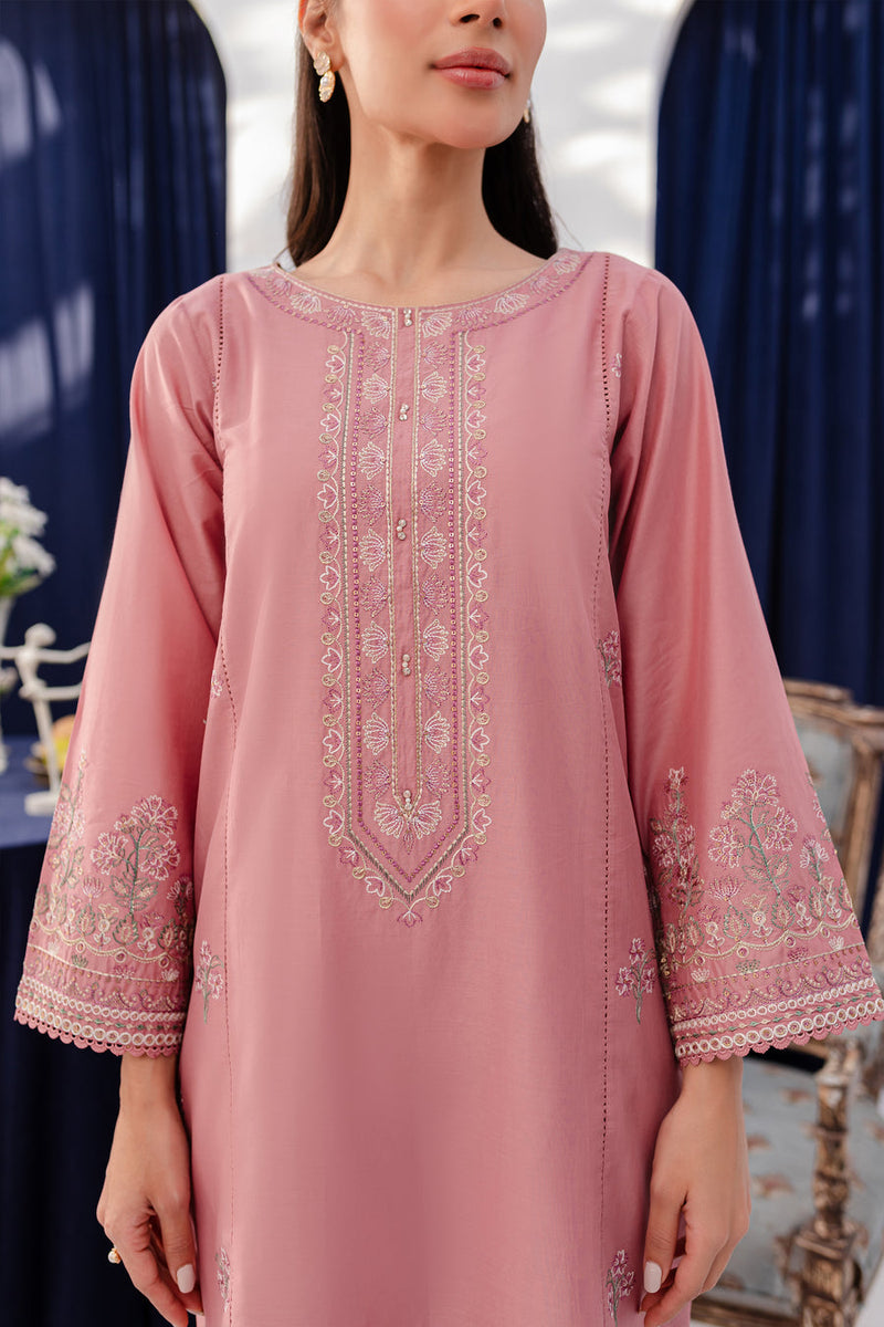 Pink Lily 2Pc - Embroidered Winter Cotton Dress