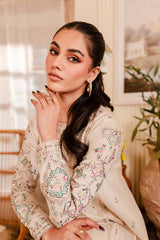 Almond 2Pc - Embroidered Winter Cotton Dress