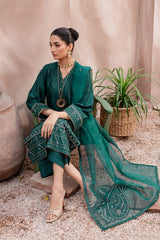 Zink Pine 3Pc - Embroidered Winter Cotton Dress