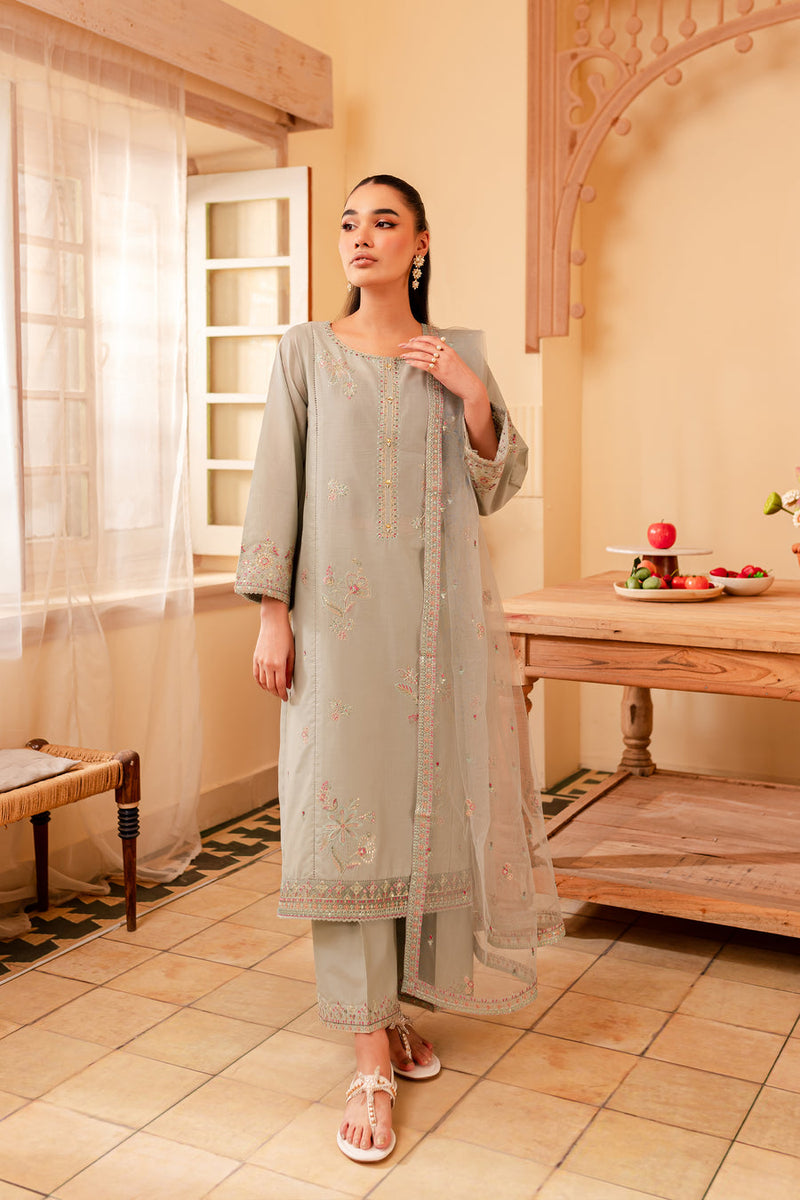 Katherine 3Pc - Embroidered Winter Cotton Dress