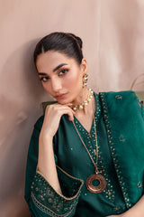 Zink Pine 3Pc - Embroidered Winter Cotton Dress