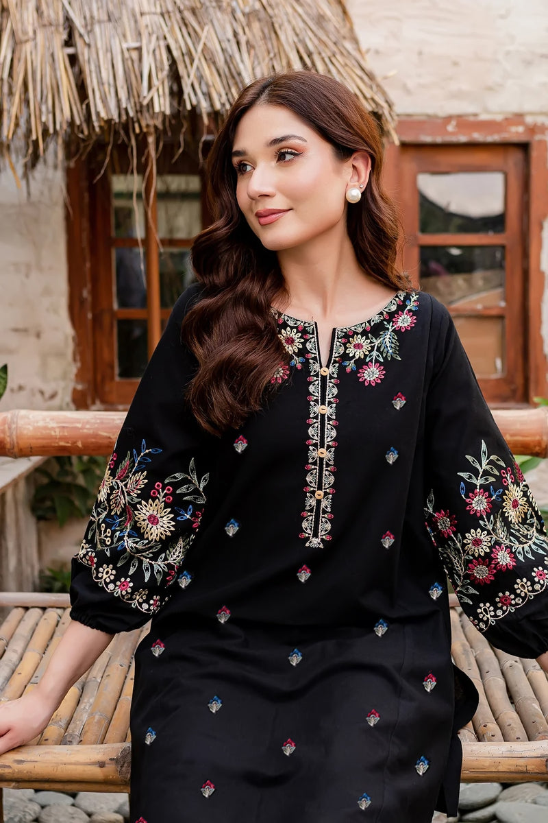 Sena 2Pc - Embroidered Winter Cotton Dress