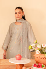 Katherine 3Pc - Embroidered Winter Cotton Dress