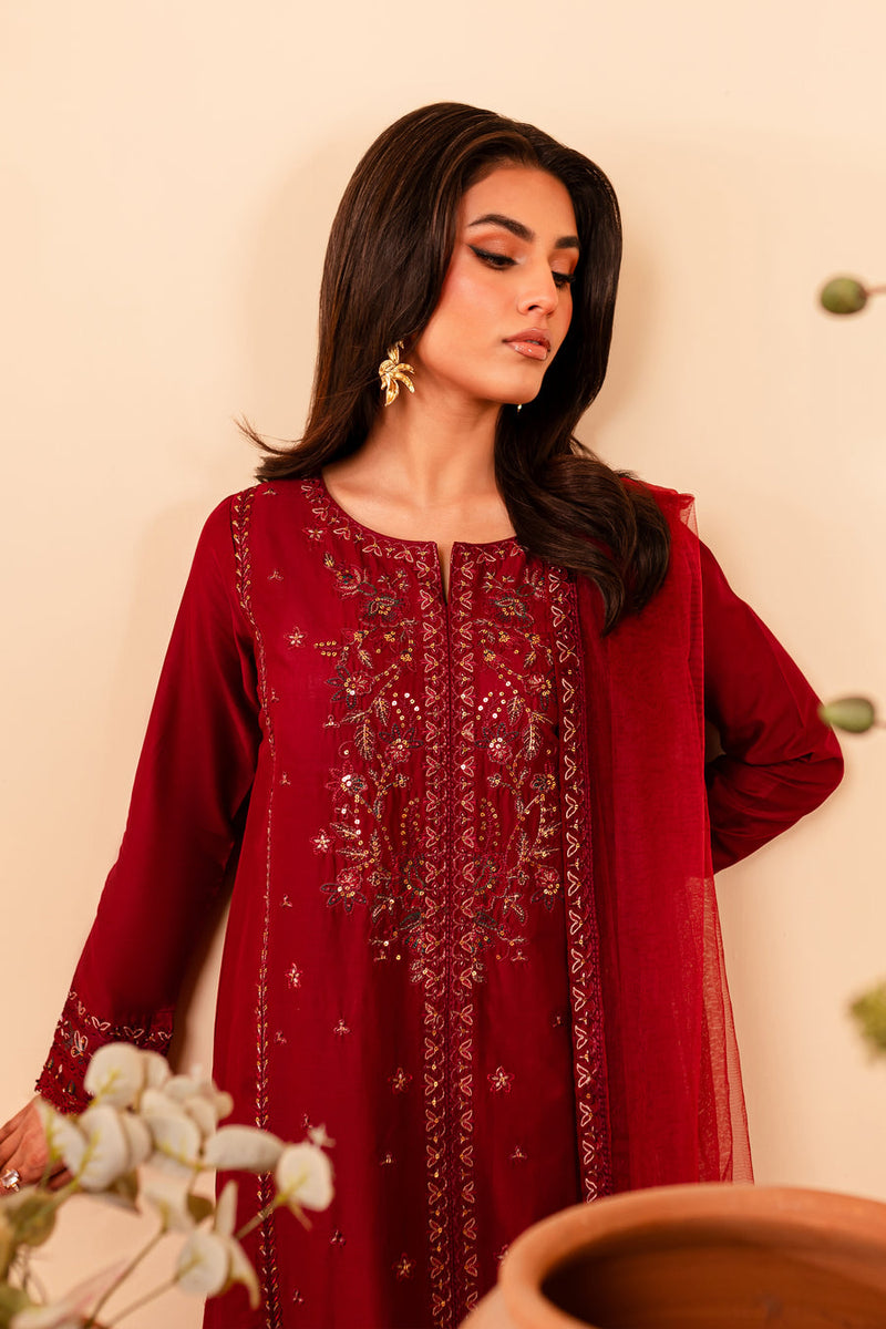 Turkish 3Pc - Embroidered Winter Cotton Stitched Dress