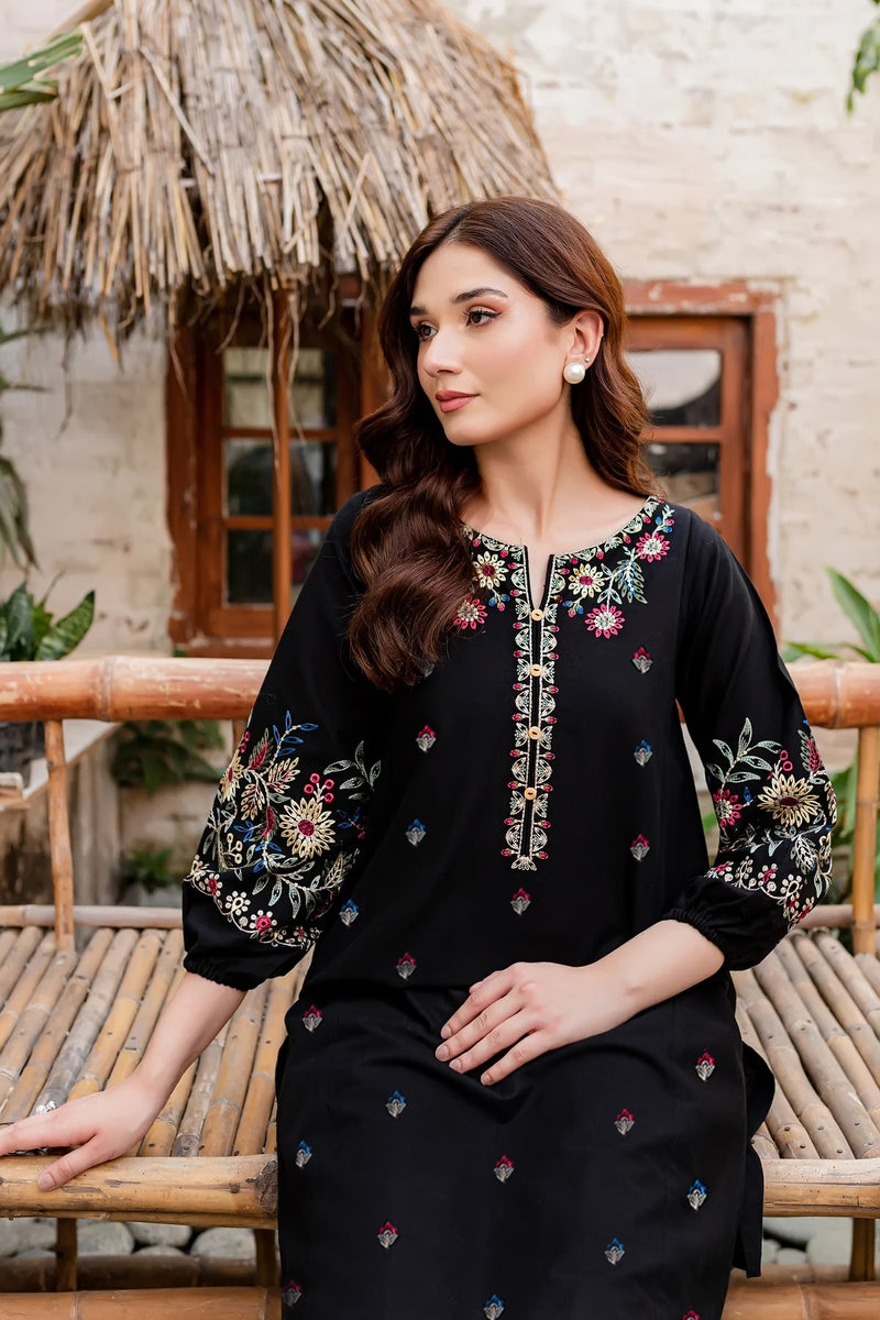 Sena 2Pc - Embroidered Winter Cotton Dress