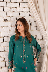 Eyana 2Pc - Embroidered Winter Cotton Dress