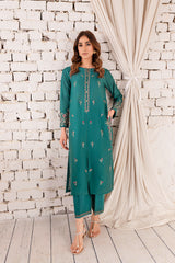 Eyana 2Pc - Embroidered Winter Cotton Dress