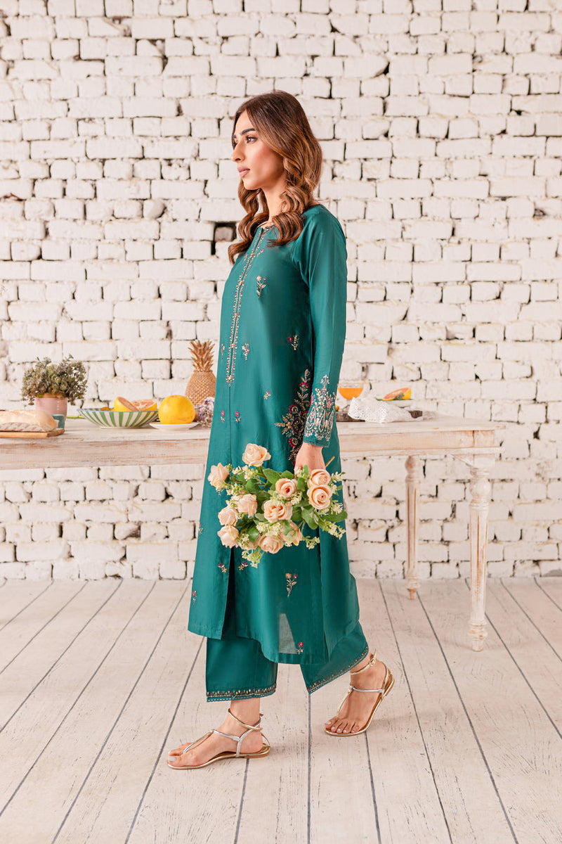 Eyana 2Pc - Embroidered Winter Cotton Dress