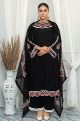 AROOB BLACK 3PC SUMMER VISCOSE