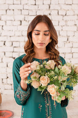 Eyana 2Pc - Embroidered Winter Cotton Dress