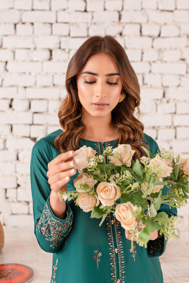 Eyana 2Pc - Embroidered Winter Cotton Dress