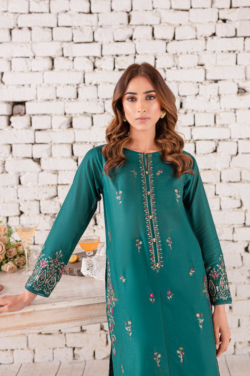 Eyana 2Pc - Embroidered Winter Cotton Dress