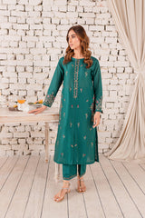 Eyana 2Pc - Embroidered Winter Cotton Dress