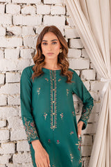 Eyana 2Pc - Embroidered Winter Cotton Dress