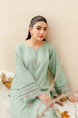 Safina 2Pc - Embroidered Pima Lawn Dress