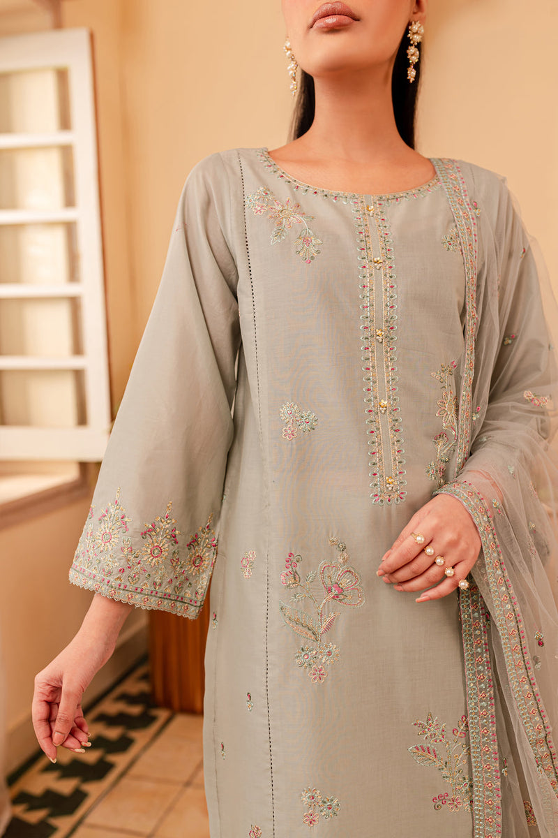 Katherine 3Pc - Embroidered Winter Cotton Dress