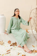 Safina 2Pc - Embroidered Pima Lawn Dress