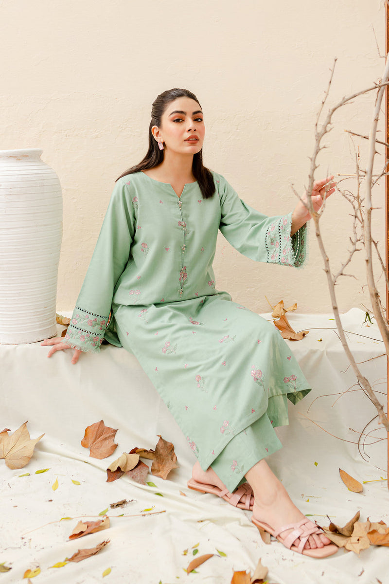 Safina 2Pc - Embroidered Pima Lawn Dress